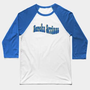 Eureka Springs Retro Warped Text Design Baseball T-Shirt